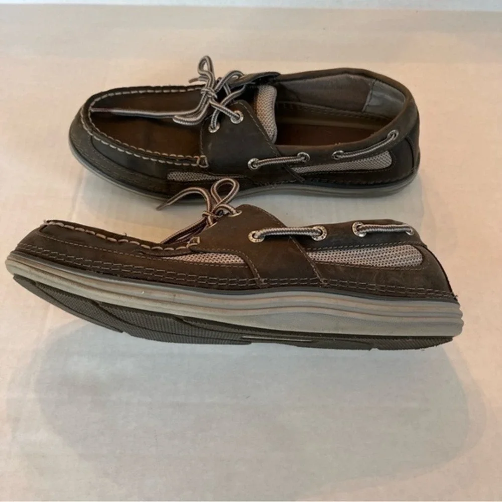 Sperry Top-Sider Mens Billfish 3-Eye Boat Shoes Brown Leather Mesh ‎ 10.5M